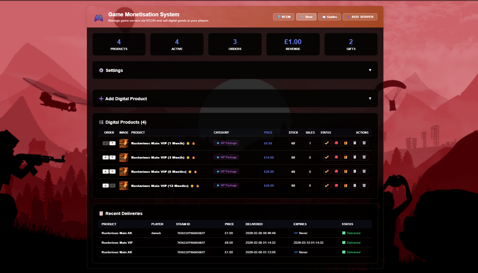 RCON Integration